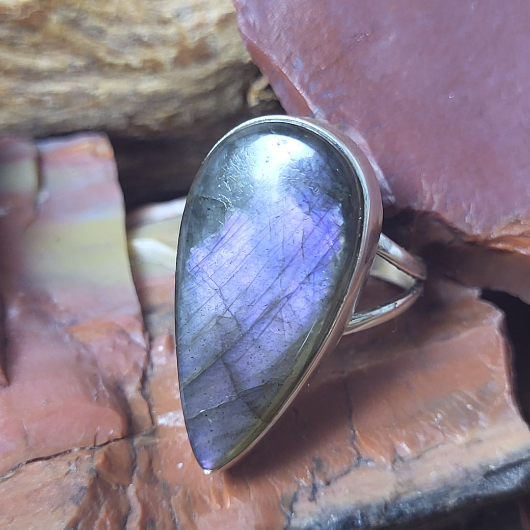 Natural Labradorite 925 Sterling Silver Ring