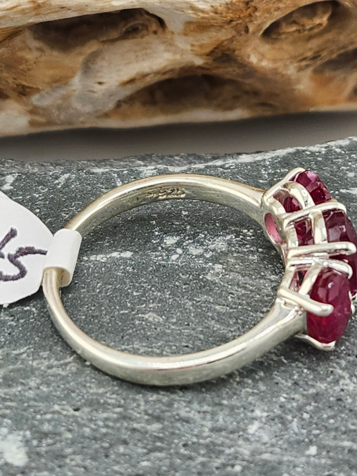 Three Stone Ruby Ring