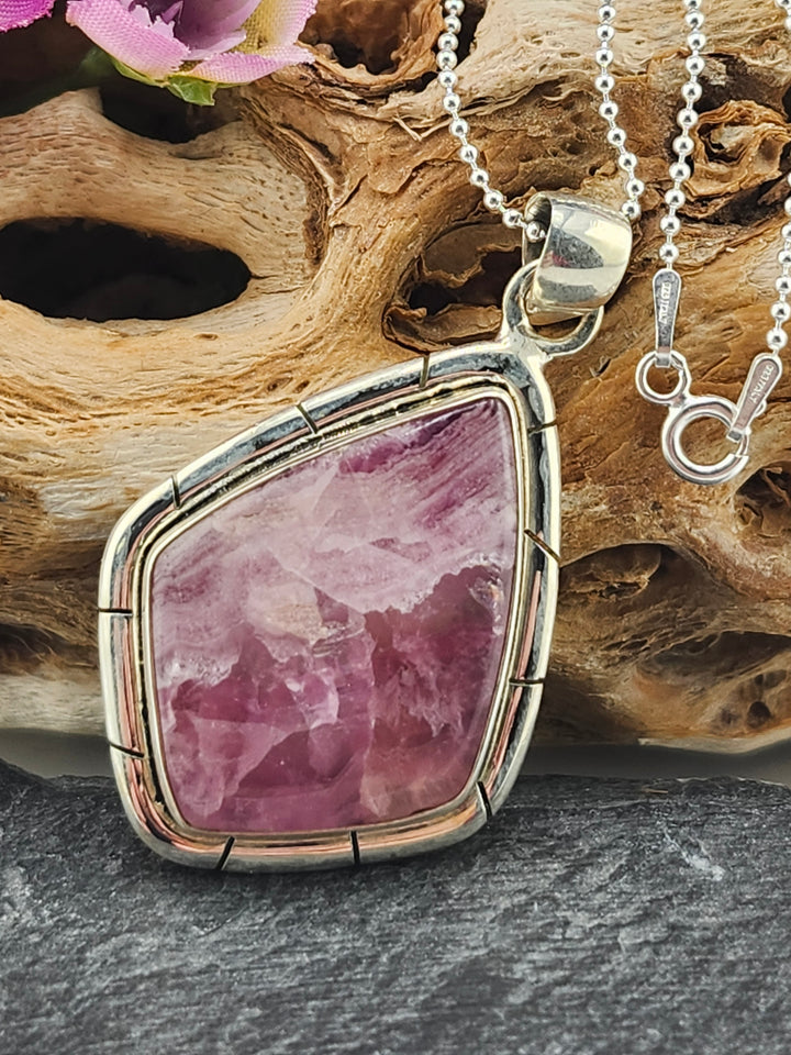 Cobalt Calcite Pendant with 18" Bead Chain