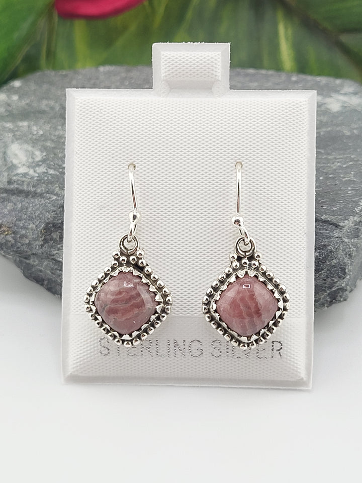 Rhodochrosite Dangle Earrings