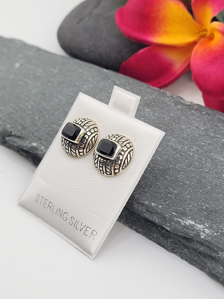 Black Onyx Post Back Studs