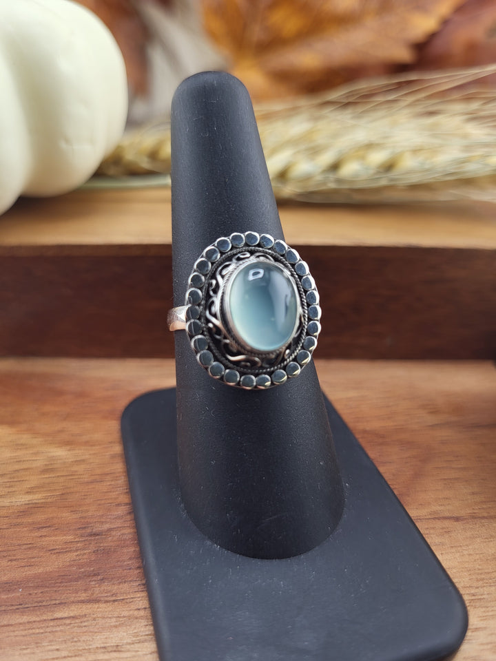 Aqua Chalcedony Ring