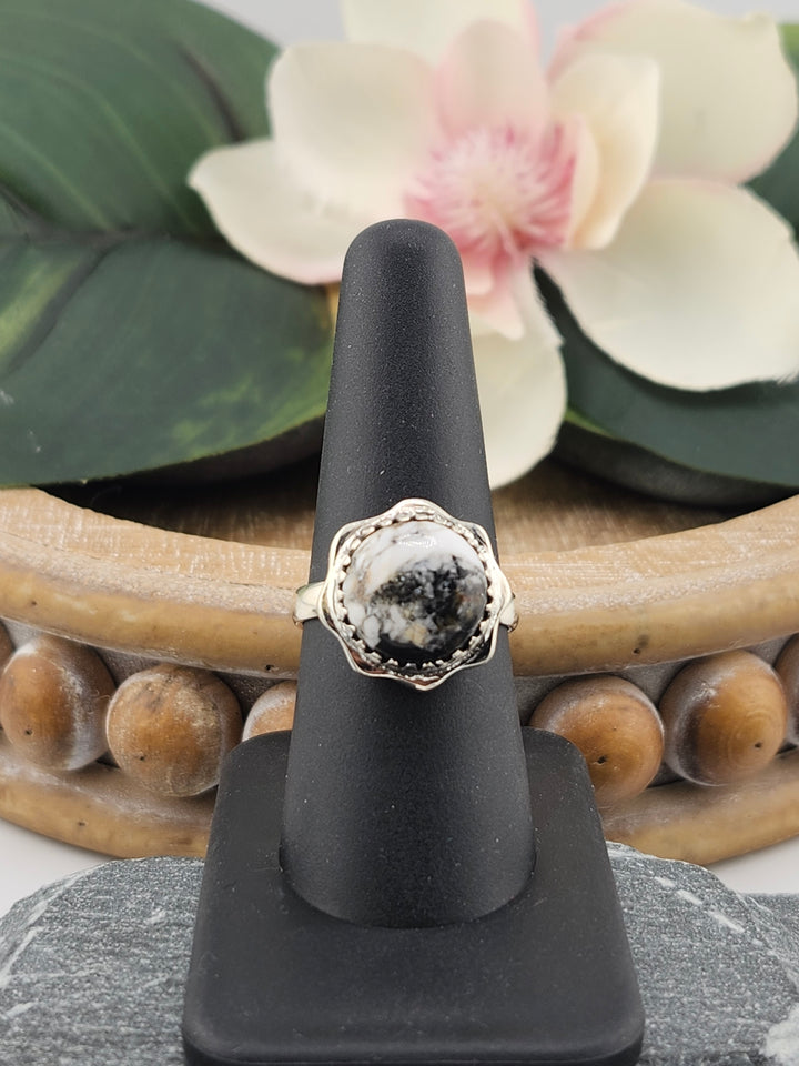 White Buffalo Round Ring