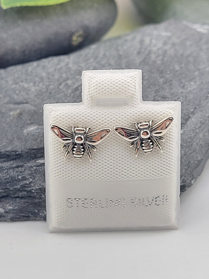 Silver Bee Studs