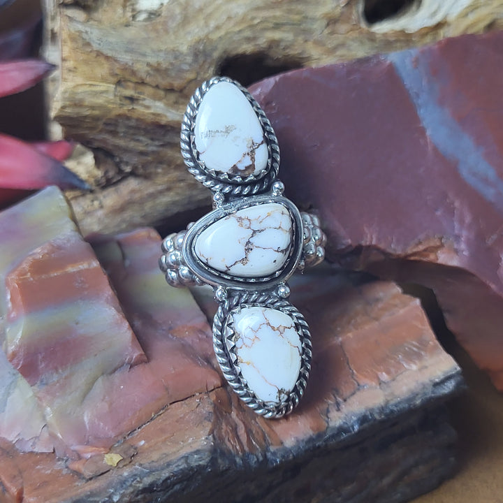 Natural Wild Horse Jasper 925 Sterling Silver Ring