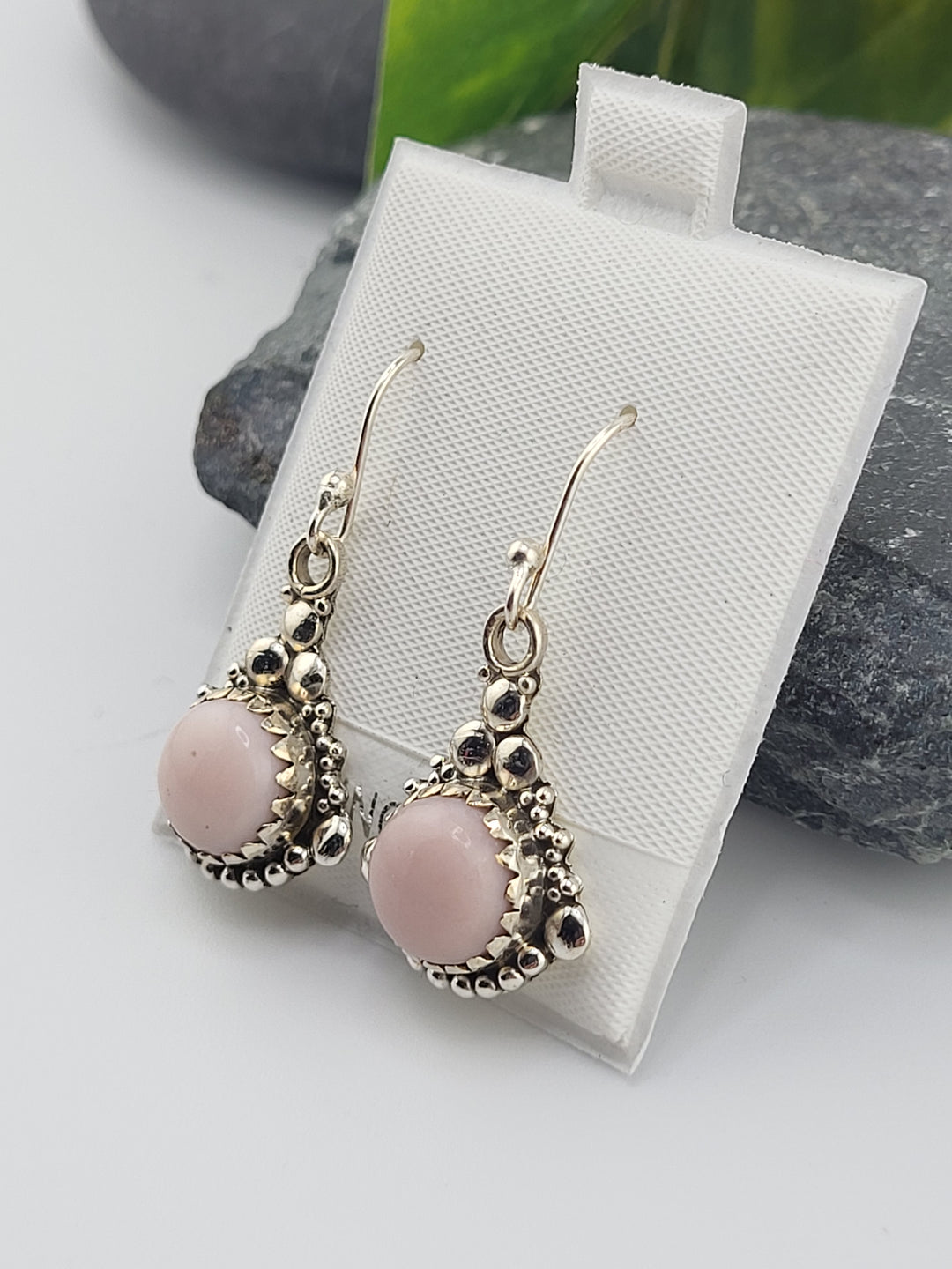 Pink Opal Dangle Earrings