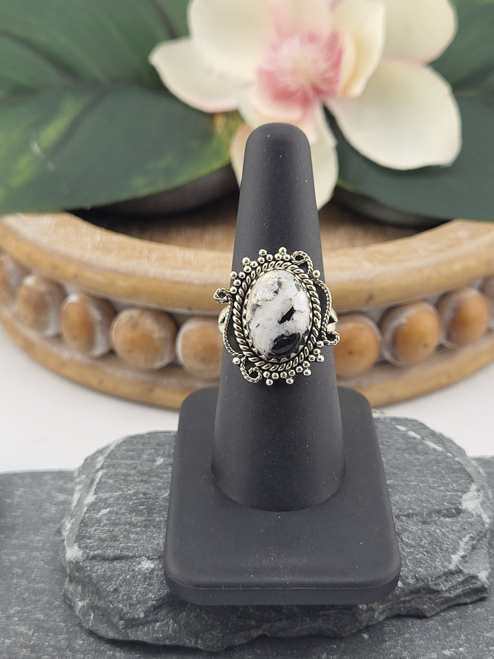 White Buffalo Oval Ring