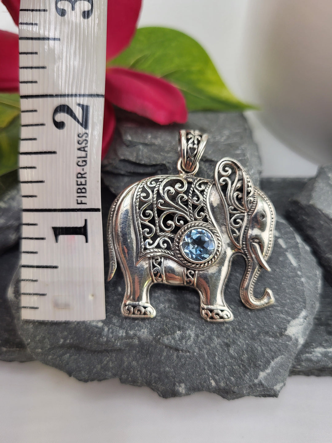 Bali Topaz Elephant Pendant