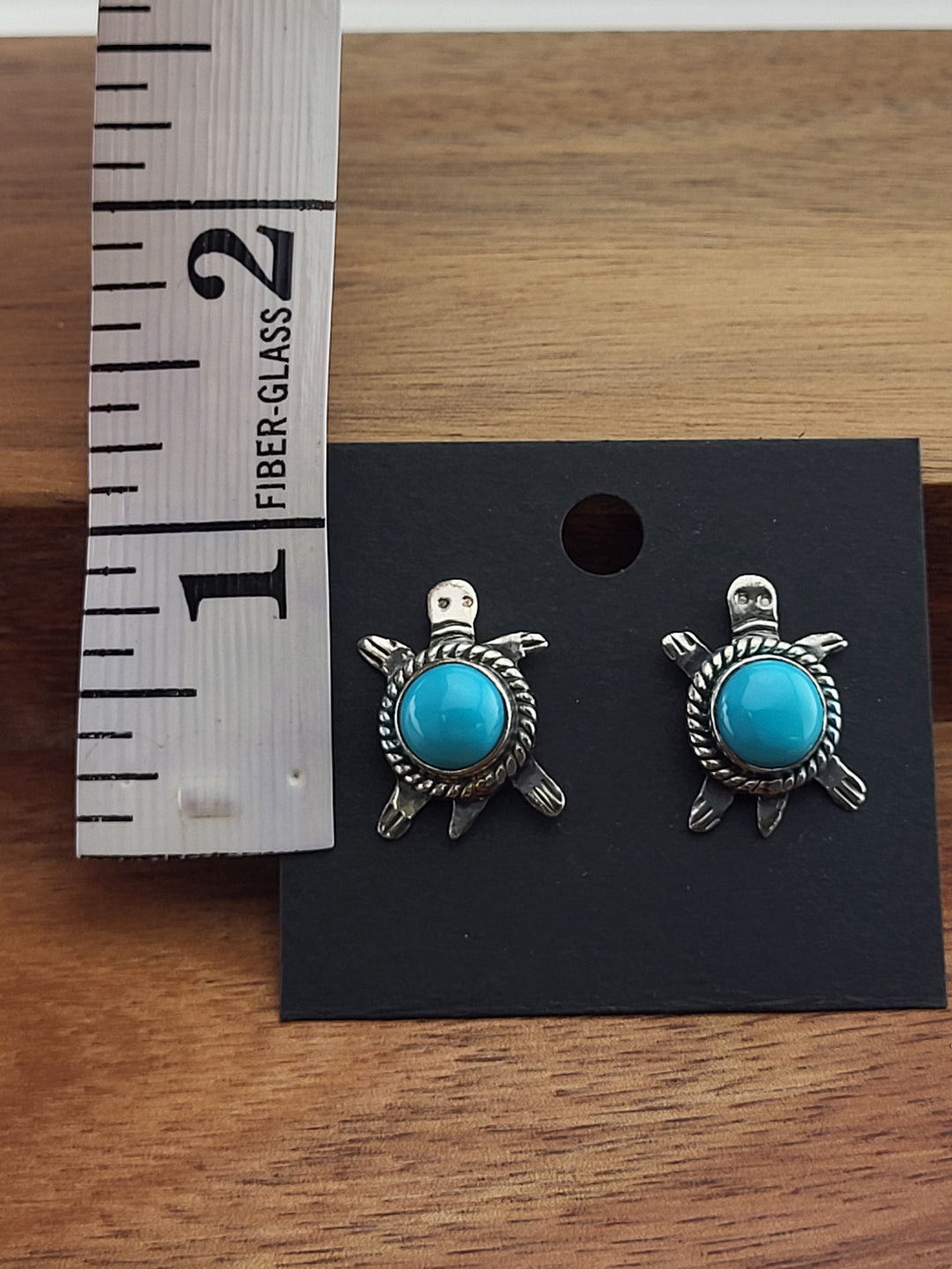 925 Sterling Silver Turquoise Turtle Post back Earrings