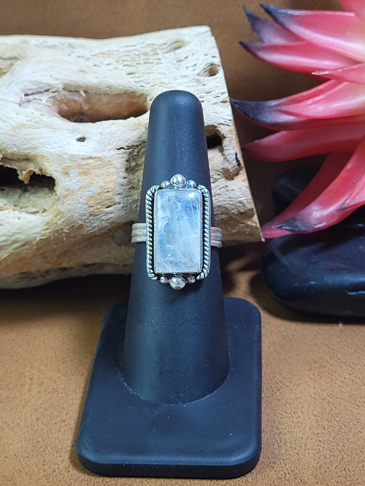 Natural Moonstone Ring 925 Sterling Silver