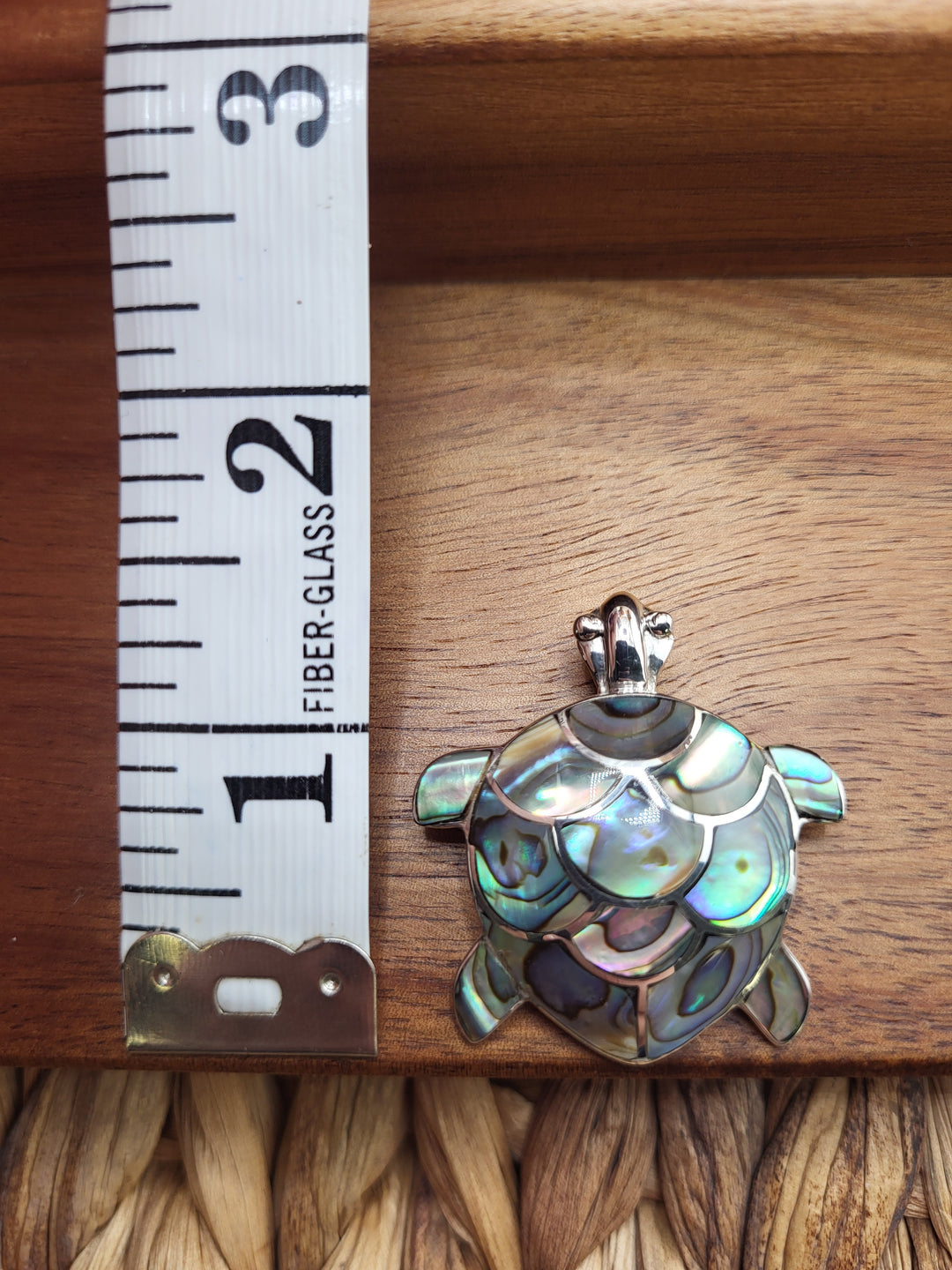 925 Sterling Silver Abalone Turtle Pendant