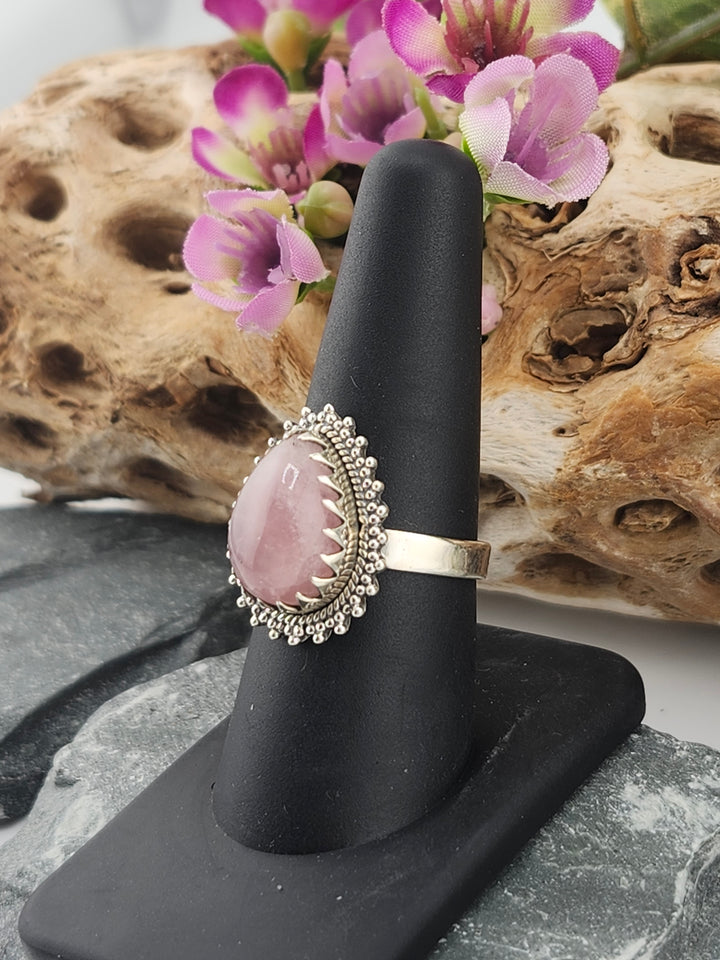 Morganite Teardrop Ring Size 8