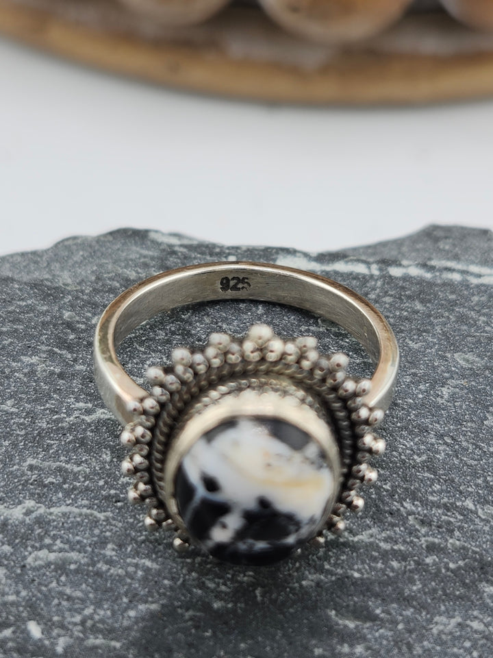 White Buffalo Oval Ring