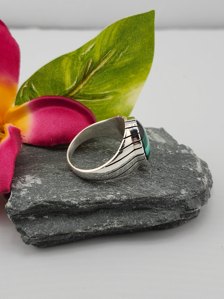 Black Onyx/Malachite/Turquoise Signet Ring