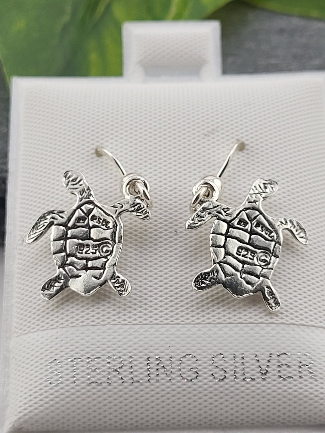 Silver Turtle Dangles Designer Stamped - Peter Stone