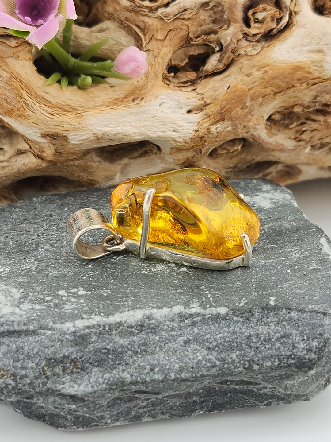 Raw Baltic Amber Pendant