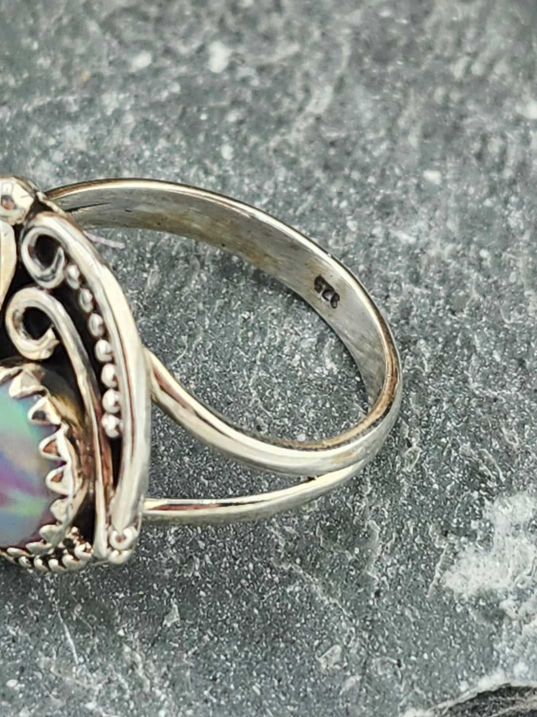 Aurora Opal Ring Size 8