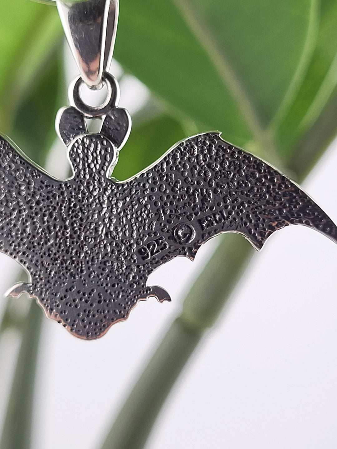 Silver Bat Pendant Designer Stamped - Peter Stone