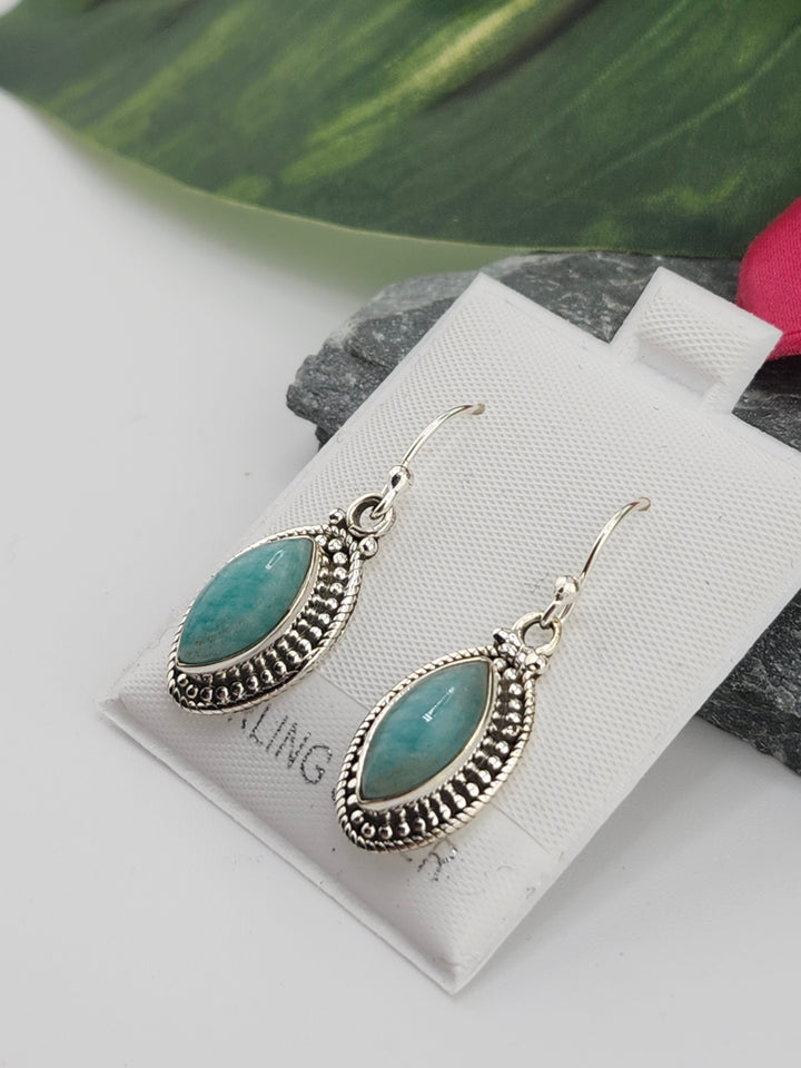 Amazonite Marquise Dangle Earrings