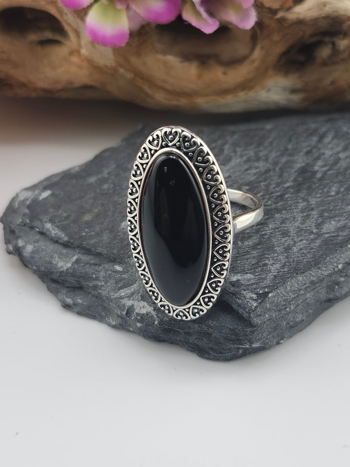 Black Onyx Gemstone Ring