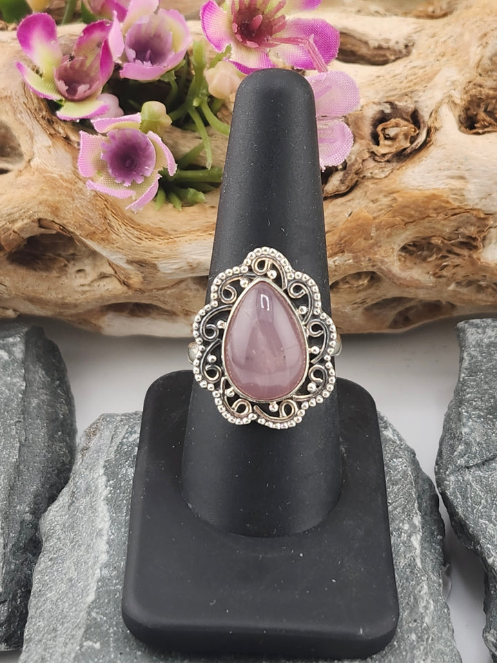 Morganite Teardrop Ring Size 9