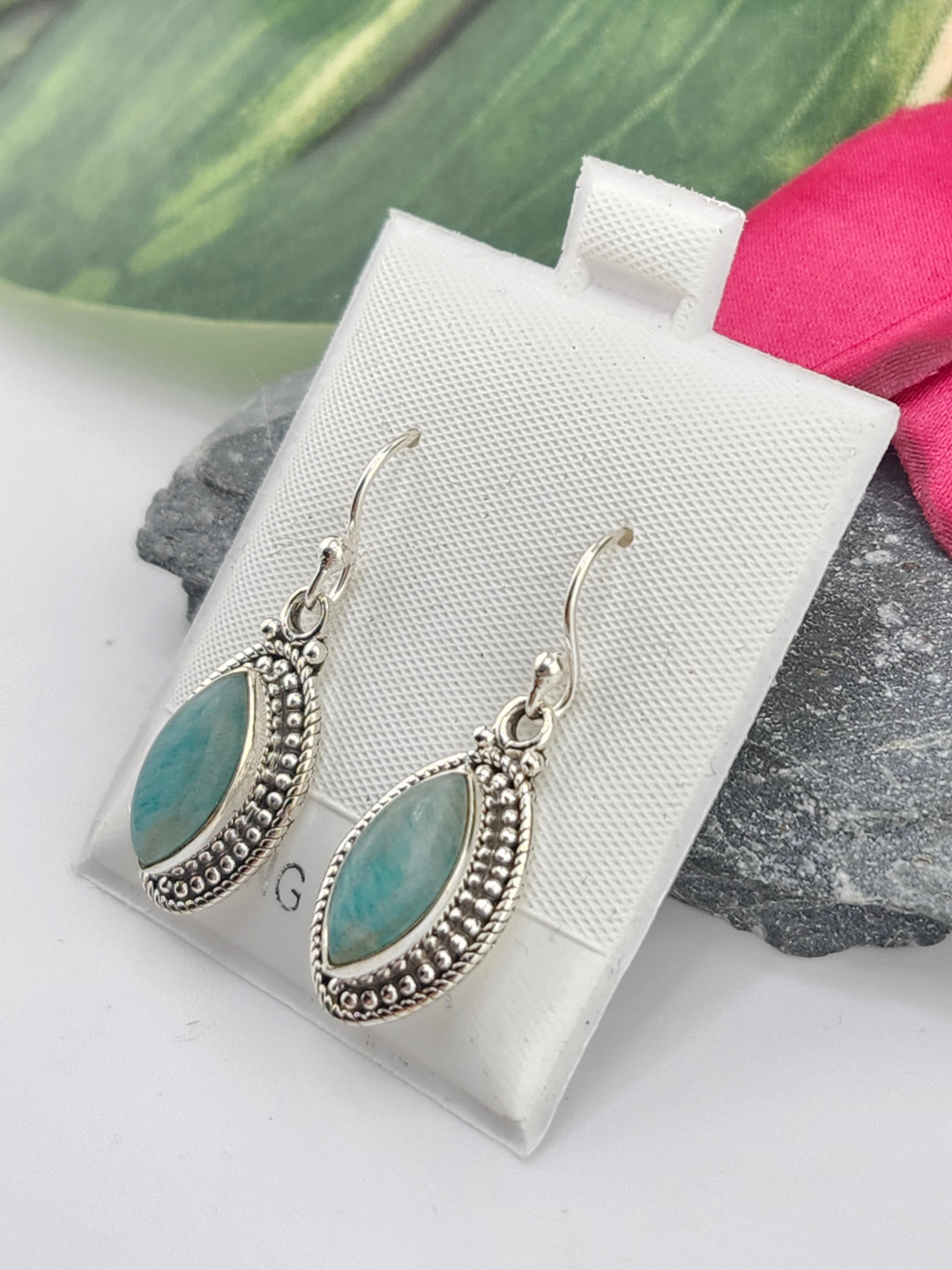 Amazonite Marquise Dangle Earrings