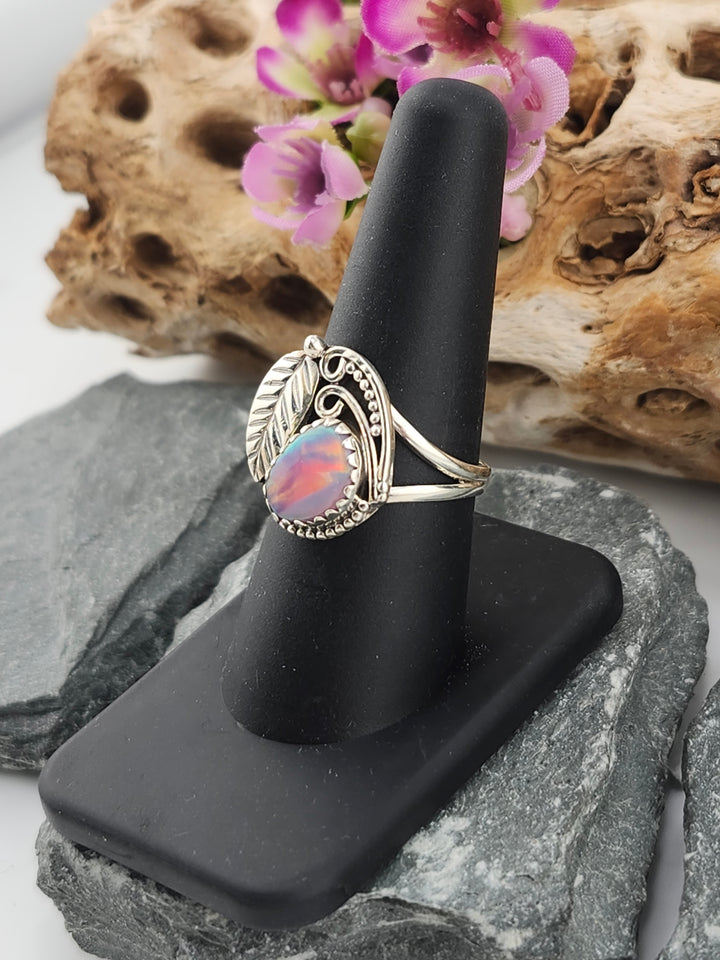 Aurora Opal Ring Size 8