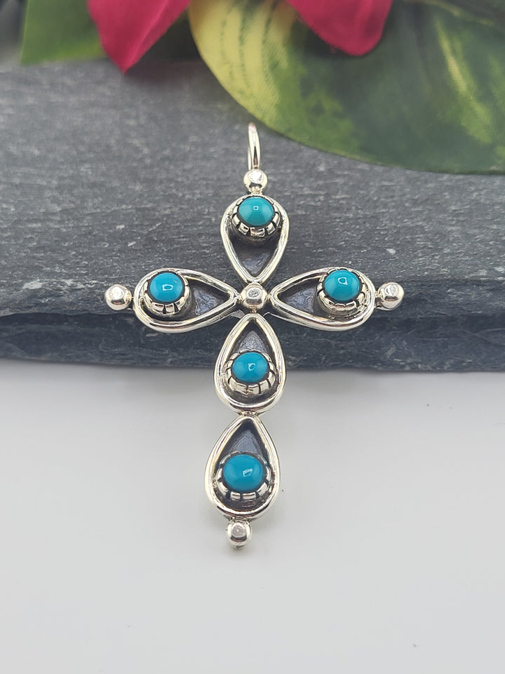 American Turquoise Cross Pendant