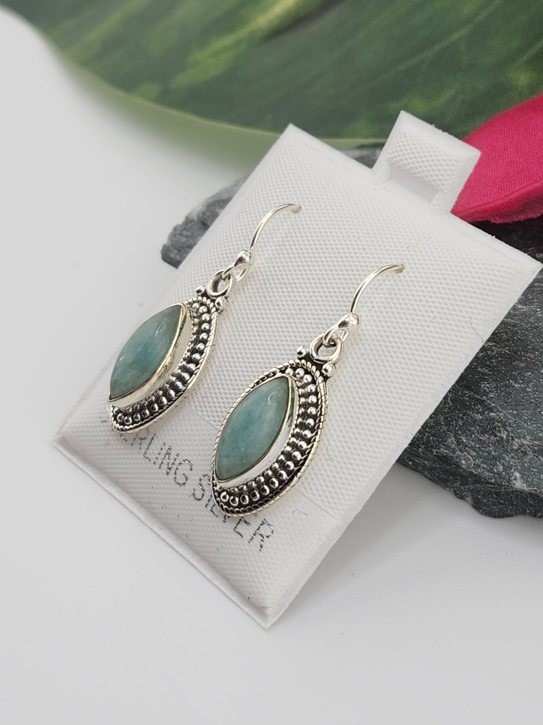 Amazonite Marquise Dangle Earrings