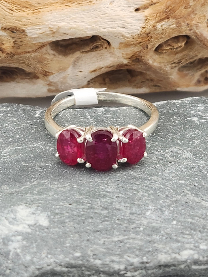 Three Stone Ruby Ring