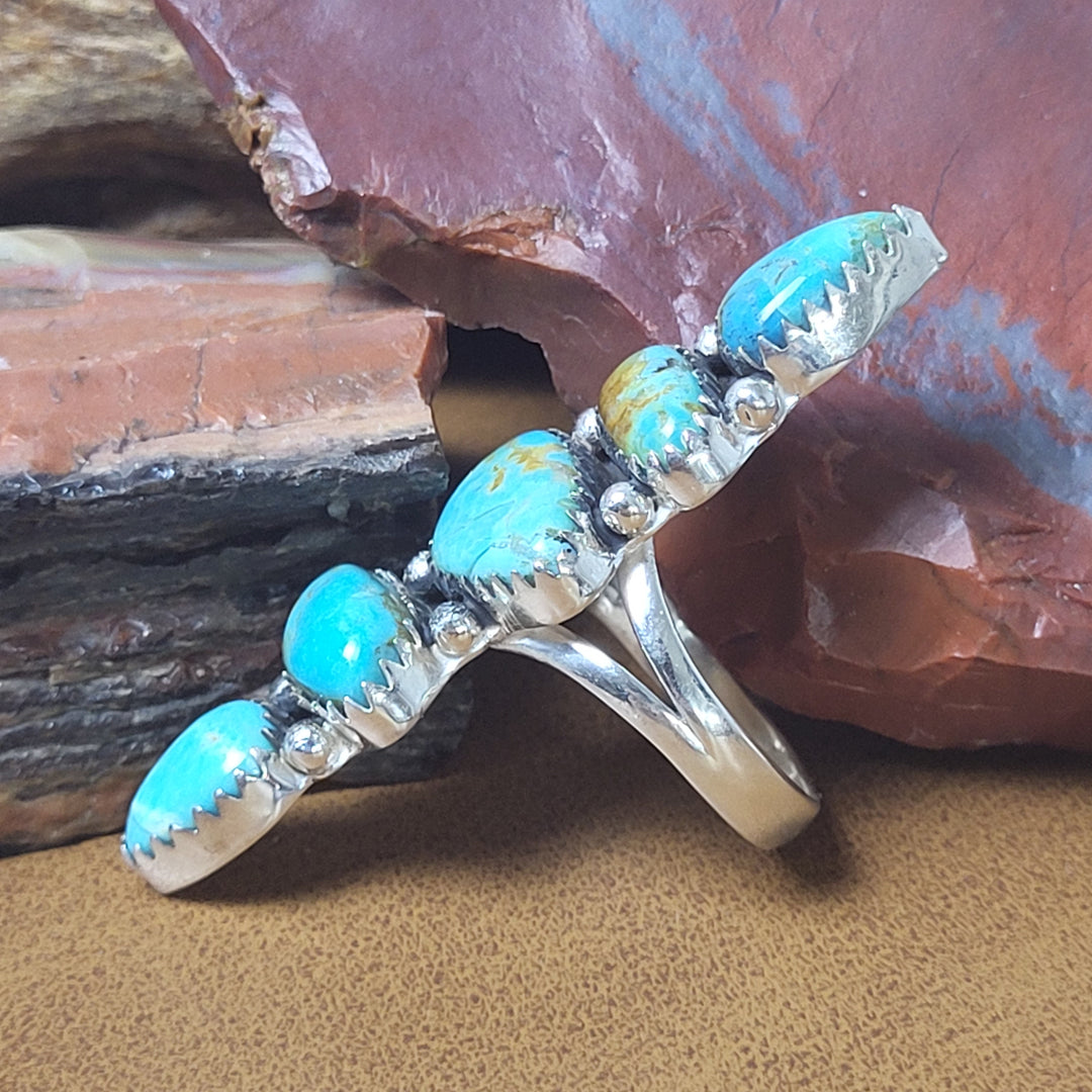 Natural Kingman Turquoise 925 Sterling Silver Ring