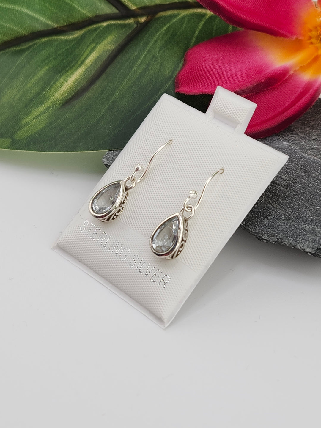 Aquamarine Teardrop Dangle Earrings