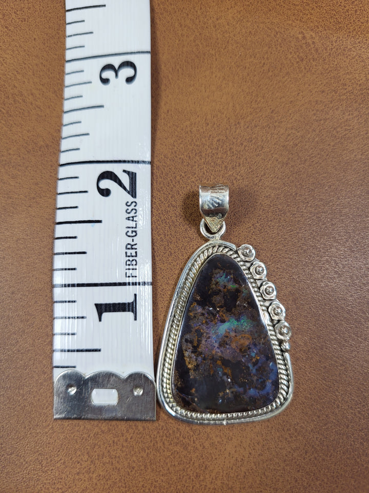 Boulder Opal Pendant 925 Sterling Silver