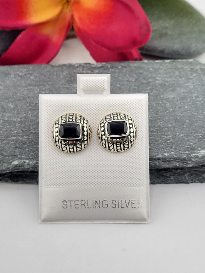 Black Onyx Post Back Studs