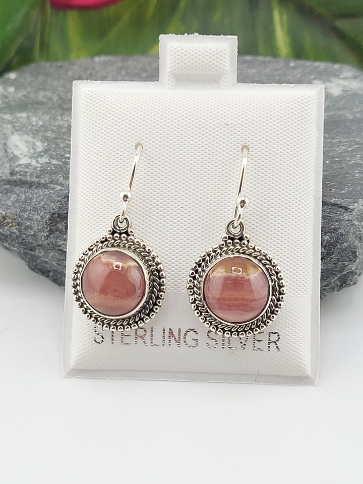 Rhodochrosite Dangle Earrings