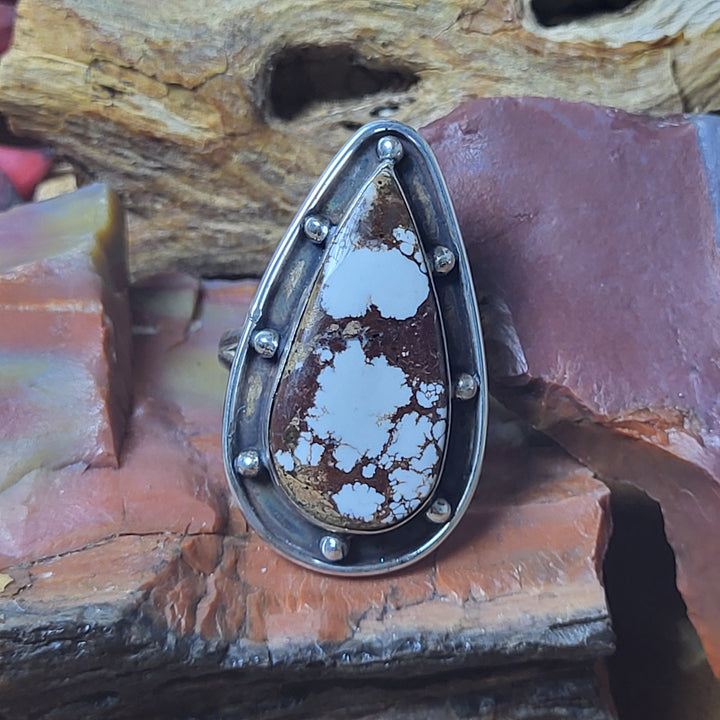 Natural Wild Horse Jasper 925 Sterling Silver Ring