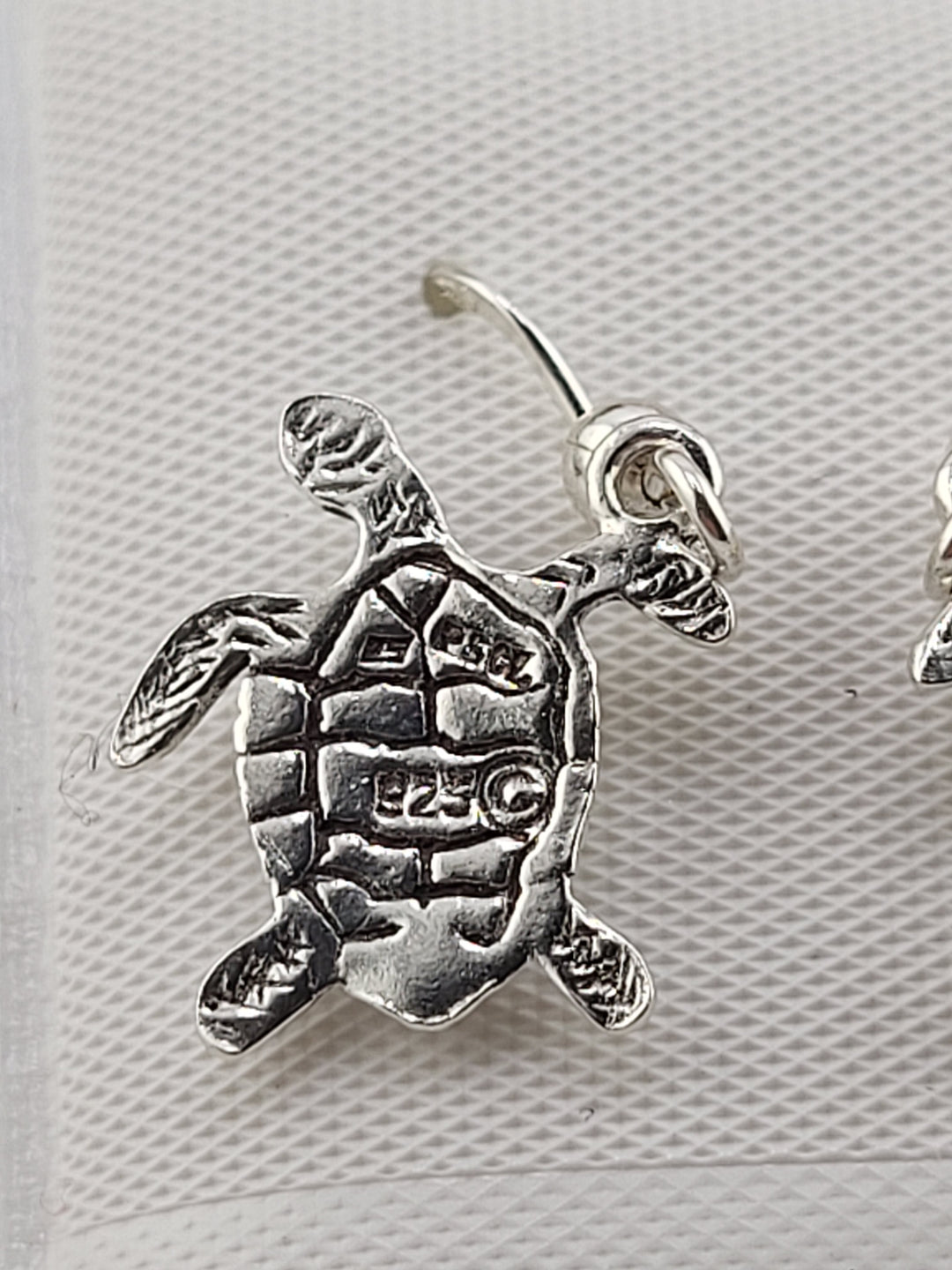 Silver Turtle Dangles Designer Stamped - Peter Stone