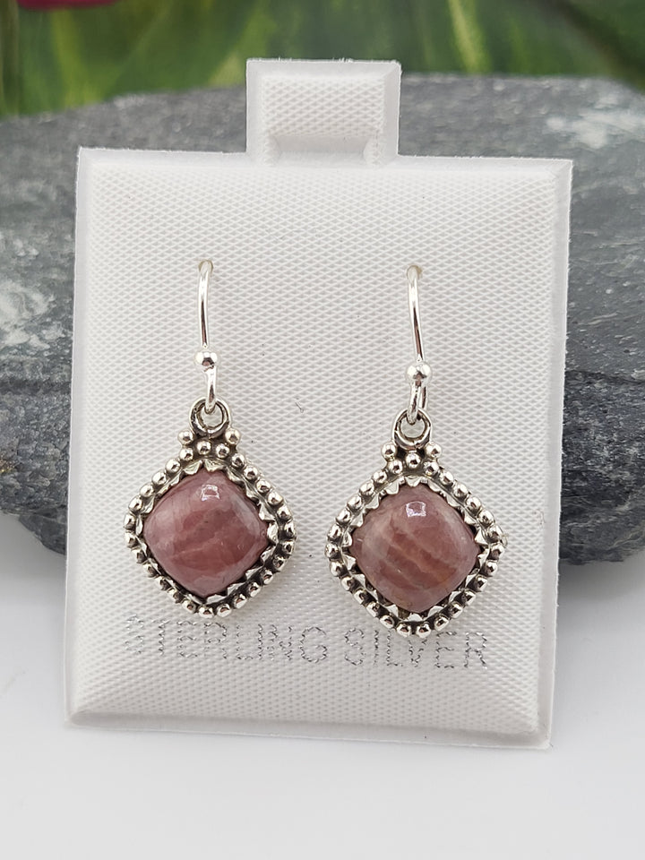 Rhodochrosite Dangle Earrings