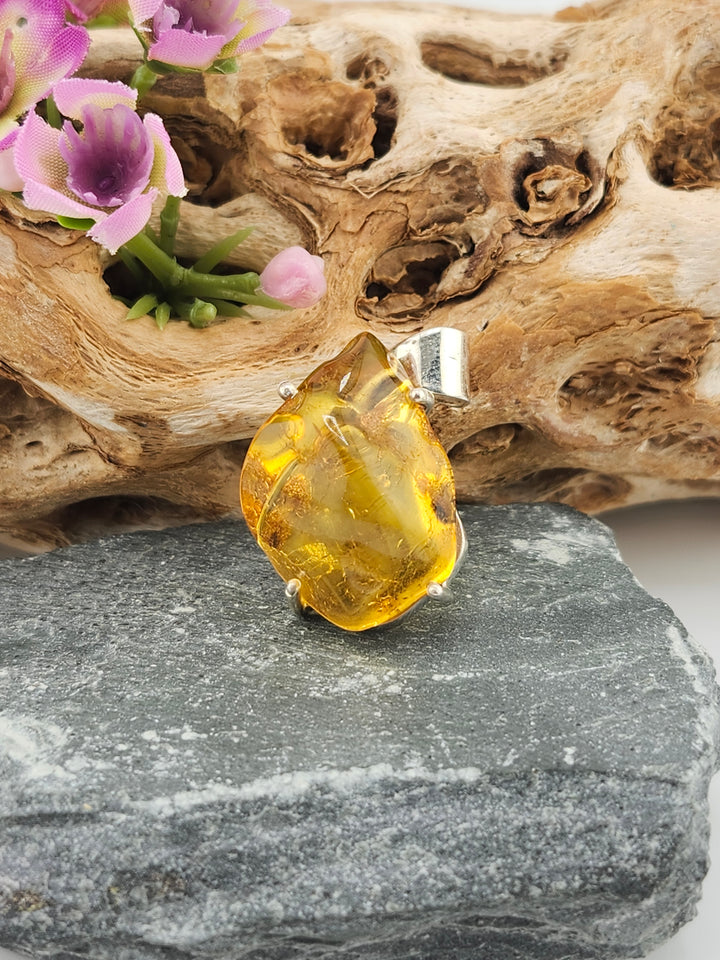 Raw Baltic Amber Pendant