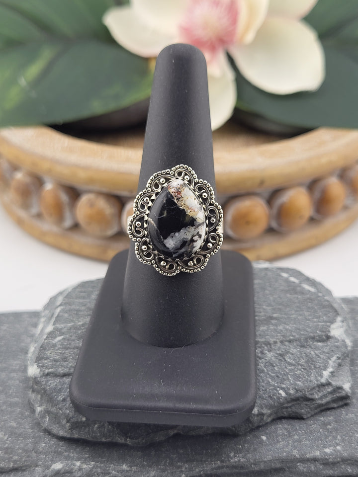 White Buffalo Teardrop Ring