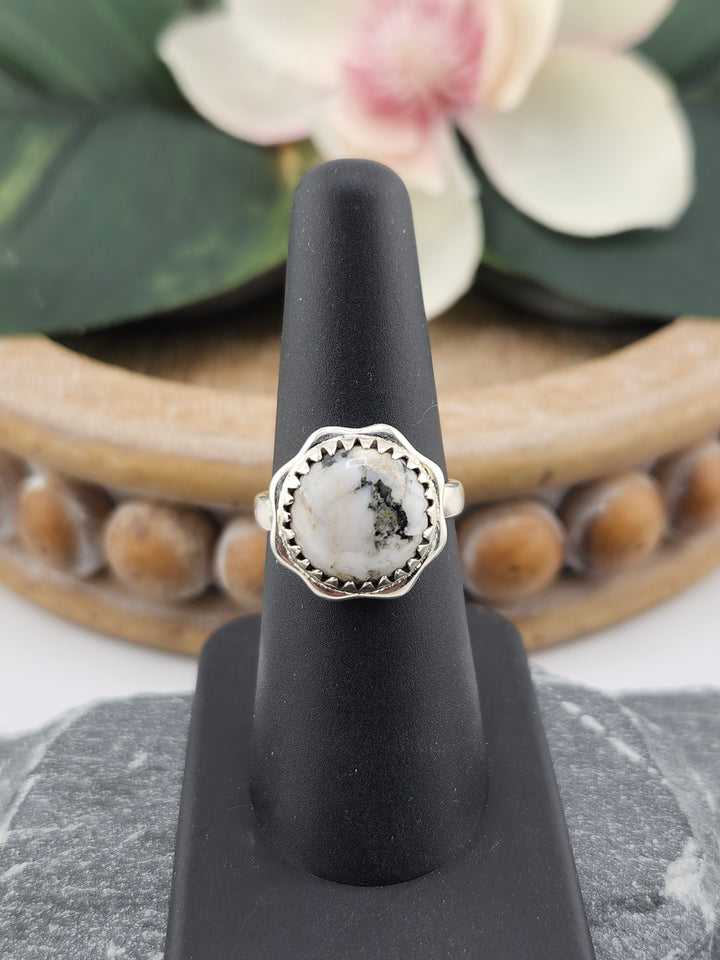 White Buffalo Round Ring