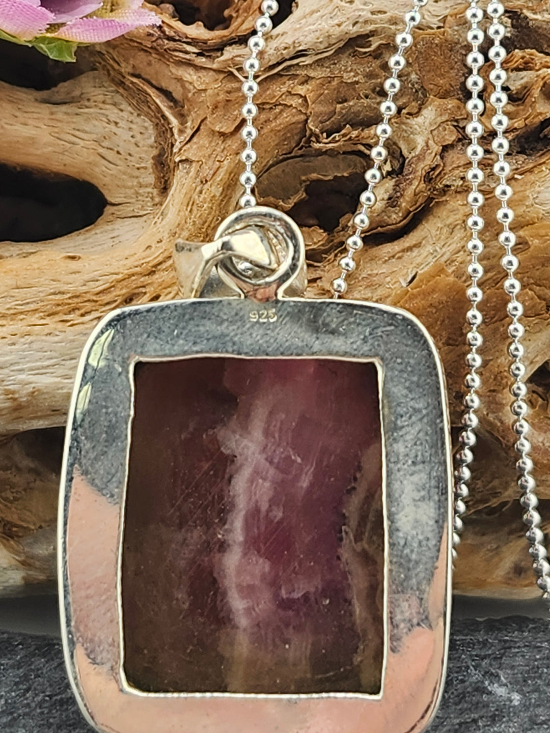 Cobalt Calcite Square Pendant with 18" Bead Chain