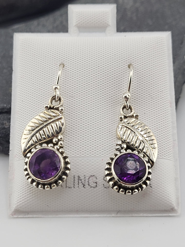 Amethyst Leaf Dangles