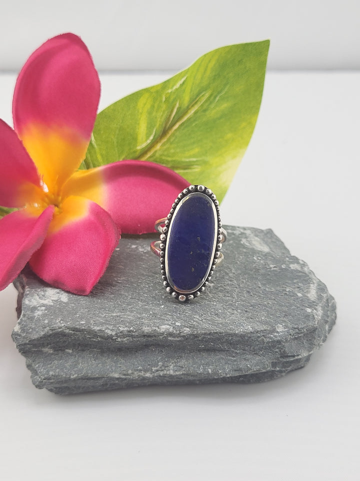 Long Oval Lapis Ring