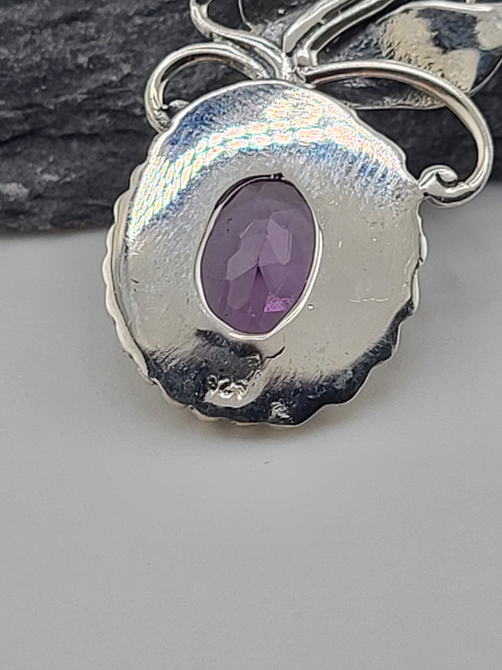 Amethyst Leaf Pendant