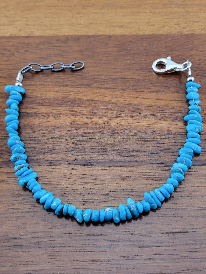 925 Sterling Silver 7 inch + 1 inch Extension Turquoise Bracelet