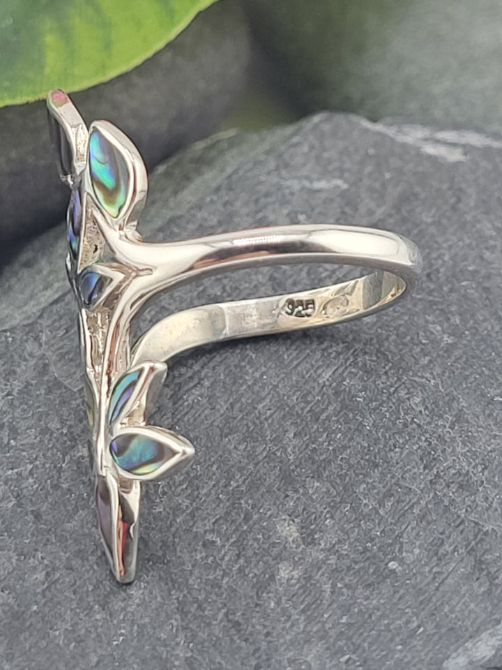 Abalone Leaf Ring - Size 7.25