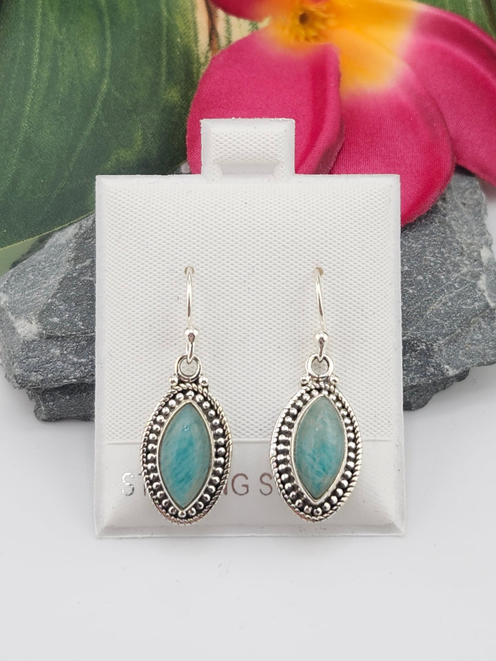 Amazonite Marquise Dangle Earrings