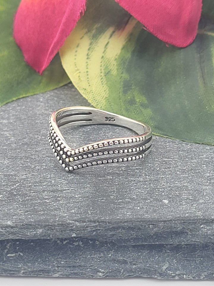 Silver Beaded Ring