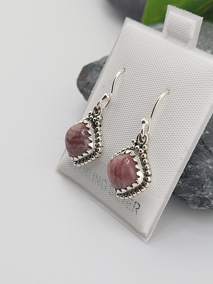 Rhodochrosite Dangle Earrings